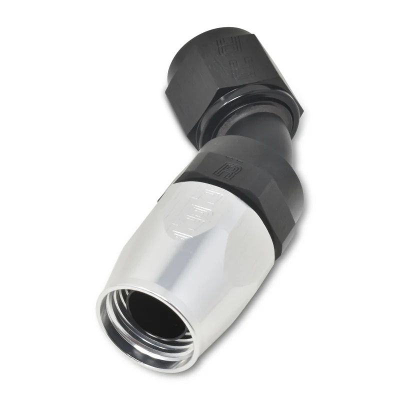 Russell Performance -6 AN Black/Silver 45 Degree Full Flow Hose End - Image 7