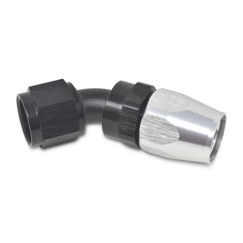 Russell Performance -6 AN Black/Silver 45 Degree Full Flow Hose End - Image 8