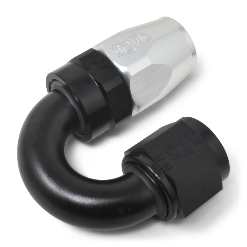 Russell Performance -8 AN Black/Silver 180 Degree Tight Radius Full Flow Swivel Hose End - Image 7