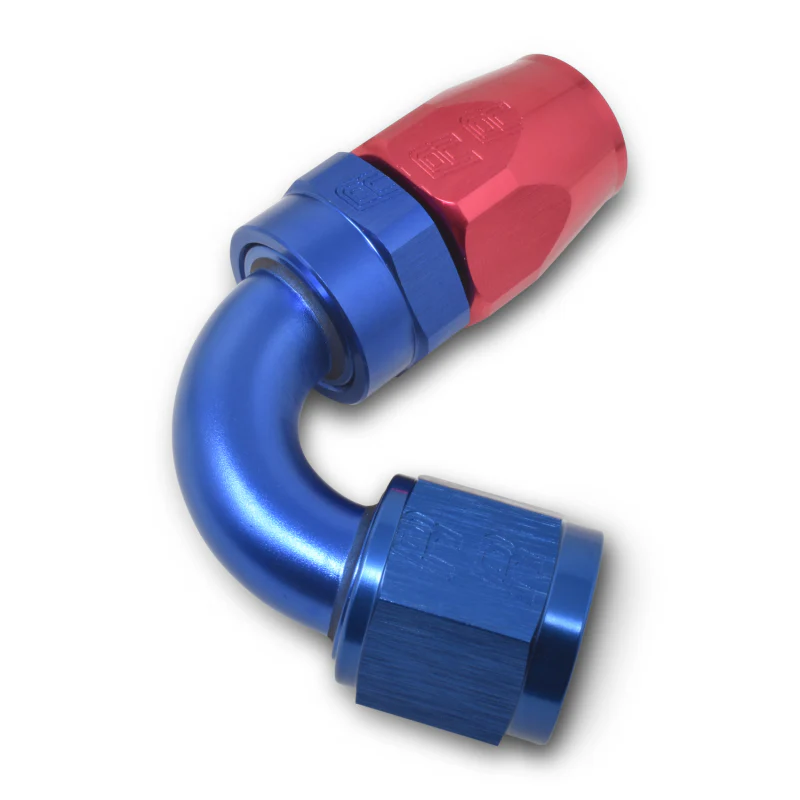 Russell Performance -8 AN Red/Blue 120 Degree Full Flow Swivel Hose End (With 3/4in Radius) - Image 5