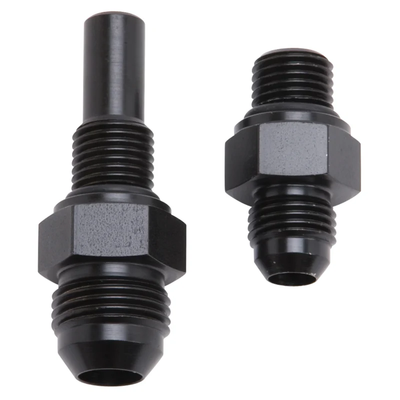 Russell Performance -8 AN to 4L80 Transmission Ports Adapter Fittings (Qty 2) - Black Zinc - Image 2