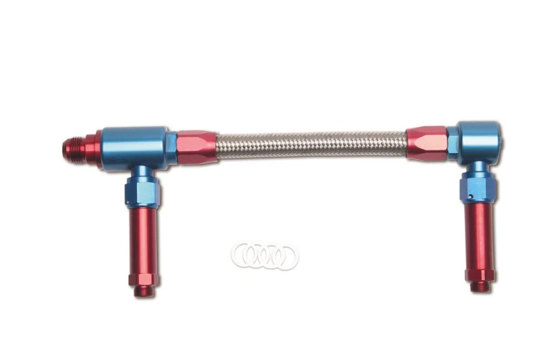 Russell Performance -8 AN to -8 AN ProFlex King Demon Carb Dual Inlet Carb Kit (Red/Blue) - Image 2