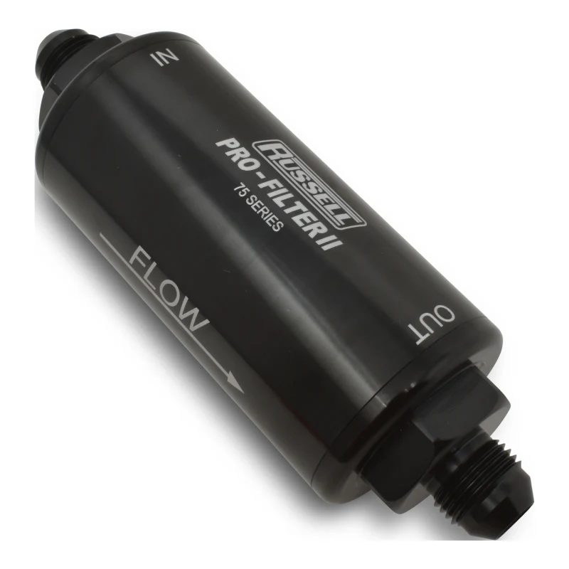 Russell Performance ProFilter 2 Fuel Filter 6 1/4in Long 10 Micron 10AN Male In/Out - Black - Image 4