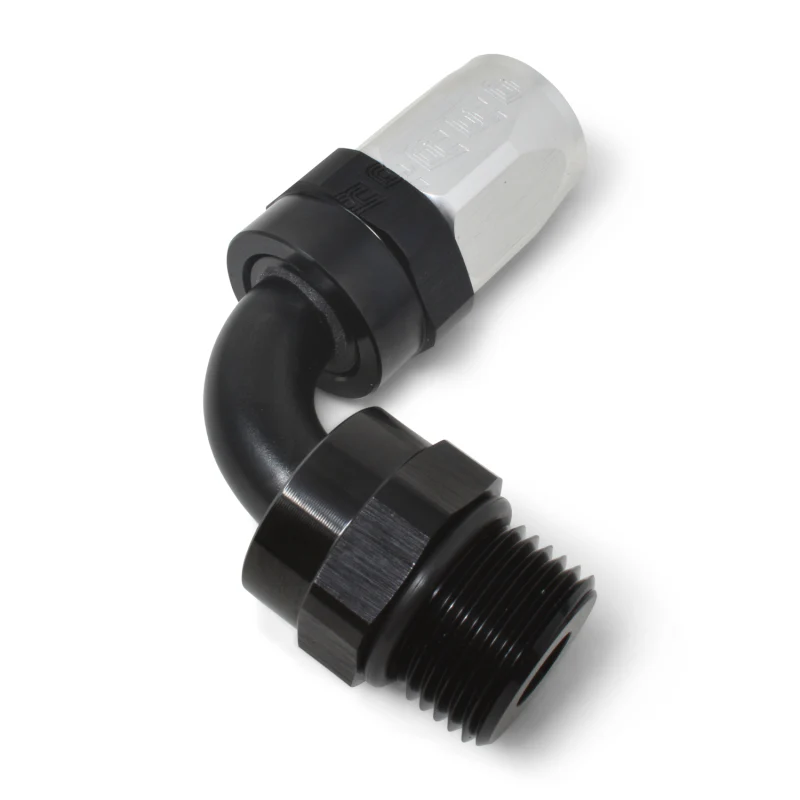 Russell Performance Swivel Hose End Assy #10 AN Male SAE Port to #8 Hose 90 Deg Clr/Blk Anodized - Image 7