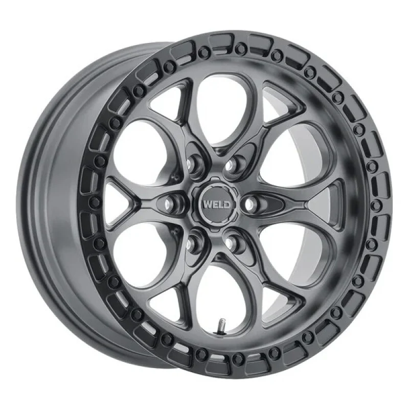 Weld 17x9 Ledge 6 6x135 ET-12 BS 4.50 Satin GUN / Satin BLK Ring 87.1