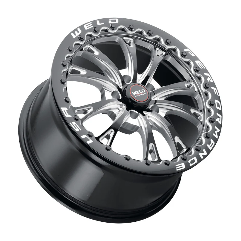 Weld Belmont Beadlock 18x12 / 5x120.65 BP / ET55 BS8.7 Gloss BLK MIL DIA 78.1 - Image 3