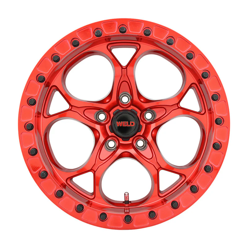 Weld Off-Road W906 17X9 Ledge Beadlock 5X127 ET-12 BS4.50 Candy Red / Red Ring 71.5 - Image 3