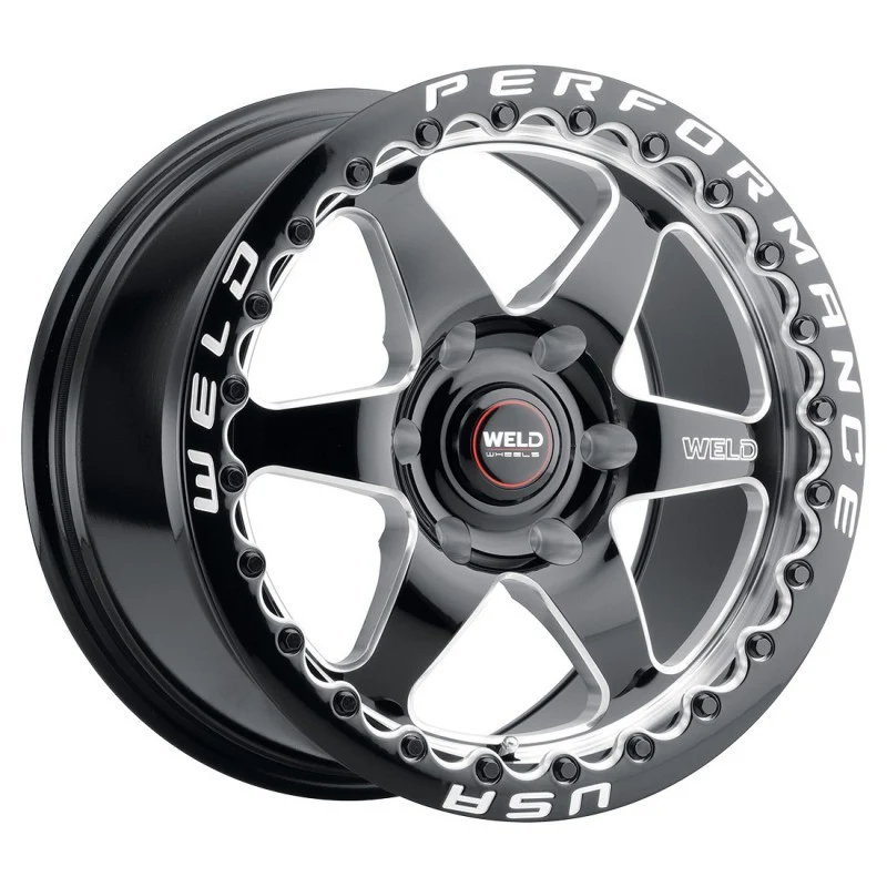 Weld S909 17x11 Ventura 6 Beadlock 6x127 ET36 BS7.375 Gloss BLK MIL DIA 78.1 - Image 3