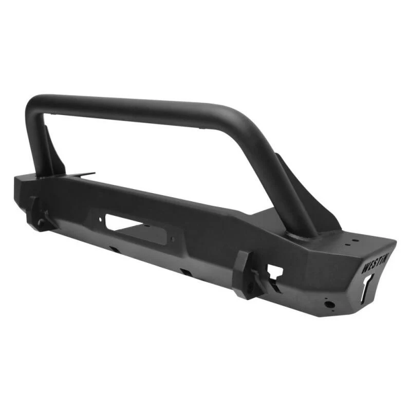 Westin 18-22 Jeep Wrangler JL / 20-22 Gladiator WJ2 Stubby Front Bumper w/Bull Bar - Tex. Blk - Image 2