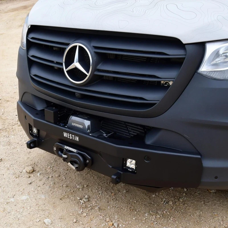 Westin 19-23 Mercedes-Benz Sprinter Pro-Series Mid Width Front Bumper - Textured Black - Image 7