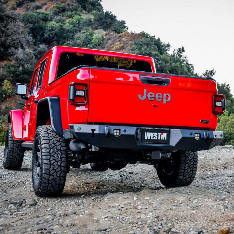 Westin 2020 Jeep Gladiator w/Sensors WJ2 Rear Bumper w/Sensor - Textured Black - Image 5
