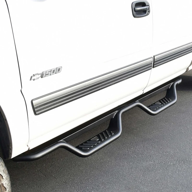 Westin 99-13 Chevrolet Silverado 1500 (Ext. Cab) Outlaw Drop Nerf Step Bars - Textured Black - Image 4