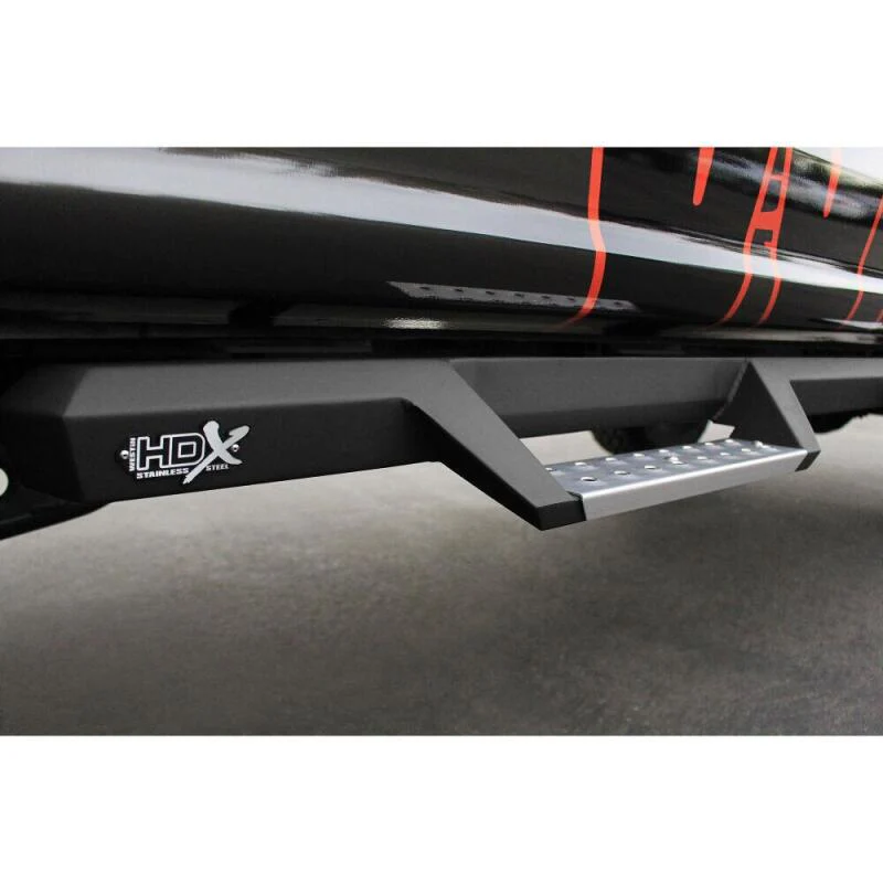 Westin/HDX 17-18 Ford F-250/350 Crew Cab (6.75ft Bed) Stainless Drop Nerf Step Bars - Textured Black - Image 4