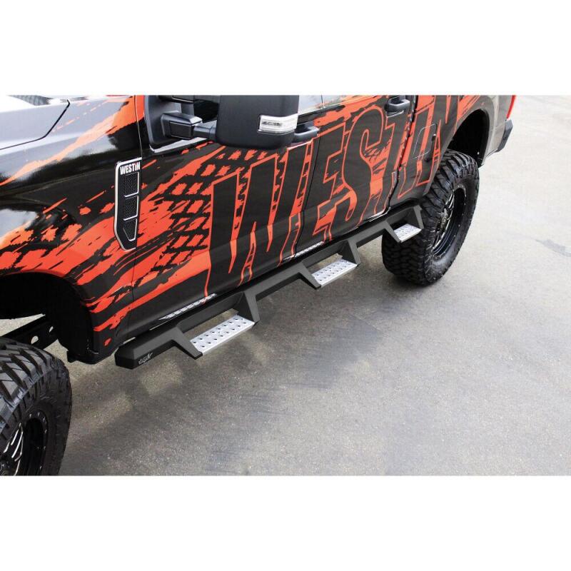 Westin/HDX 17-18 Ford F-250/350 Crew Cab (6.75ft Bed) Stainless Drop Nerf Step Bars - Textured Black - Image 5